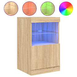 Maison Chic Commode Buffet - Meuble de rangement avec lumières LED chêne sonoma 41x37x67 cm -GKD49817