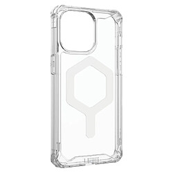 Coque MagSafe UAG pour iPhone 15 Pro Antichoc Transparent et Blanc série Plyo