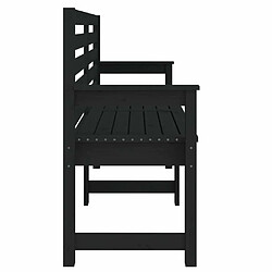 Maison Chic Banc de jardin | Banquette de jardin | Chaise Relax noir 159,5x48x91,5 cm bois massif de pin -MN73661 pas cher