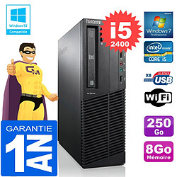 PC Lenovo M92p SFF Core I5-2400 Ram 8Go Disque 250 Go Graveur DVD Wifi W7 - Occasion