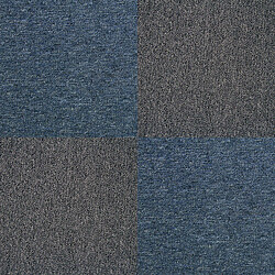 Monstershop 40 Dalles de 50cm x 50cm (10m²) Dalle de Moquette Couleur Noir Charbon & Bleu Tempête