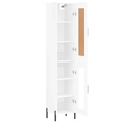 Avis vidaXL Buffet haut Blanc brillant 34,5x34x180 cm Bois d'ingénierie