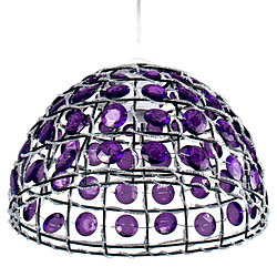 Corep Abat jour Suspension Lustre suspendu Perles mauve violet Plafonnier moderne