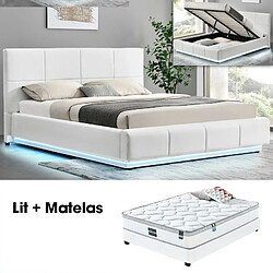 Meubler Design Ensemble Matelas Sommier Coffre Blanc 140 Alexi