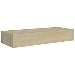 vidaXL Étagère à tiroir murale chêne 60x23,5x10 cm MDF