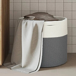 vidaXL Panier de rangement gris et blanc Ø40x35 cm coton 