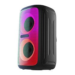 Yonis Enceinte Bluetoothe Lumineuse Sans Fil 12H Autonomie Son 3D Enceinte Bluetoothe Avec Lumière Colorée Son 3D Radio 12H Autonomie Portée 10M Noir YONIS