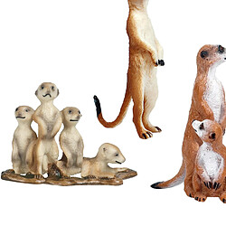 3Pack Sauvage Zoo Animaux Simulation Mignon Petit Afrique Suricate Animal Modèles Figurines Figurine Décoration Collection Enfants Jouets pas cher