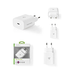 NEDIS Chargeur Secteur TYPE APPLE USB-C 3.0A 20W - Blanc