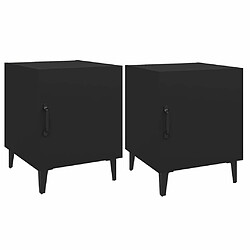 Maison Chic Lot de 2 Tables de chevet,Table de nuit,Table d'appoint pour salon Noir Bois d'ingénierie -MN56841