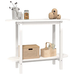 Avis vidaXL Table console Blanc 110x40x80 cm Bois massif de pin