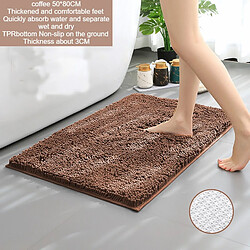 LUUCOZK Tapis de bain antidérapants absorbants à séchage rapide pour salle de bain - café - fond en TPR 50 x 80 cm-Taille standard 