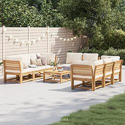 vidaXL Salon de jardin avec coussins 9 pcs bois massif d'acacia 