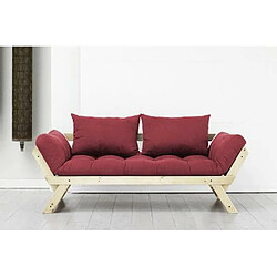 Avis Inside 75 Banquette méridienne futon BEBOP bordeaux et pin naturel couchage 75*200 cm.