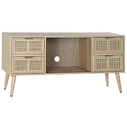 Pegane Buffet meuble de rangement en paulownia et MDF coloris naturel - Longueur 120 x Hauteur 60 x Profondeur 42 cm 