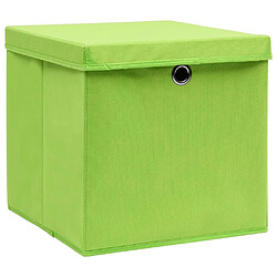 Maison Chic Lot de 10 Boîtes de rangement,Boîtes de stockage avec couvercles 28x28x28 cm Vert -MN516595