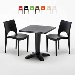 Grand Soleil Table et 2 chaises colorées polypropylen