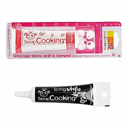 Scrapcooking Glaçage blanc 100 g + Stylo de glaçage noir