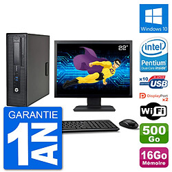 PC HP 800 G1 Ecran 22" Intel G3220 RAM 16Go Disque 500Go Windows 10 Wifi - Occasion