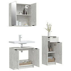 Avis vidaXL Ensemble d'armoires de salle de bain 3 pcs gris béton