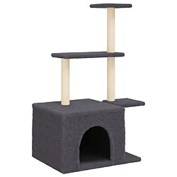 Arbre à chat avec griffoirs,niche pour chat en sisal gris foncé 110 cm -MN43949