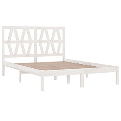 Acheter Maison Chic Lit Moderne Chambre - Cadre/structure de lit pour adulte Blanc Bois de pin massif 120x190 cm Petit Double -MN86530