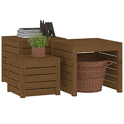 Avis vidaXL Ensemble de boîtes de jardin 3 pcs marron miel bois pin massif