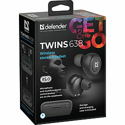 Écouteurs in Ear Bluetooth Defender Twins 638 Noir pas cher