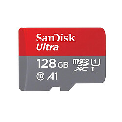 Mgm Carte Mémoire microSDXC SanDisk Ultra 128GB. Vitesse de Lecture Allant jusqu'à 100MB/S, Classe 10, U1, homologuée A1 - FFP 