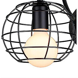 Universal Vin LED Lampe murale Loft de fusée de décélération Applique murale industrielle Noir E27 Fer Simple Abat-jour Cage Garde Applique murale Éclairage intérieur Pinces