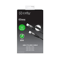 Câble USB Celly USBCUSBCNYLBK Noir 1 m (1 Unité)