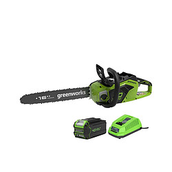 Tronçonneuse Brushless GREENWORKS 40V - 40 cm - 1 batterie 4.0 Ah - 1 chargeur - GD40CS18K4