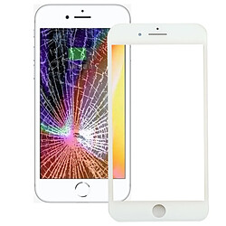 Wewoo Pour iPhone 8 Plus Lentille blanc extérieure en verre avec cadre avant pièce détachée écran LCD et OCA Optically Clear Adhesive