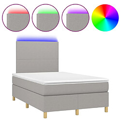 vidaXL Sommier à lattes de lit et matelas et LED Gris clair 120x200 cm