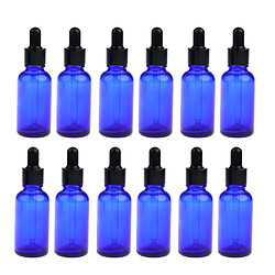 12 bouteilles d'huiles essentielles vides flacon compte-gouttes aromathérapie pour 30ml bleu