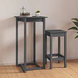 vidaXL Table de bar Gris 60x60x110 cm Bois massif de pin 