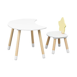 Mobili Rebecca Table et chaise pour enfants Rebecca Mobili Buriti 44x60x40 MDF Pin Blanc Marron ENSEMBLE 2 pcs 