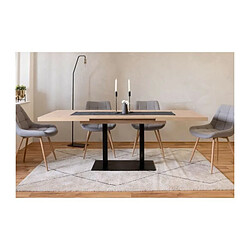 ORLANDO Table a manger a rallonge - Style industriel - Decor chene sonoma et noir - L 120-200 x P 80 x H 75 cm pas cher