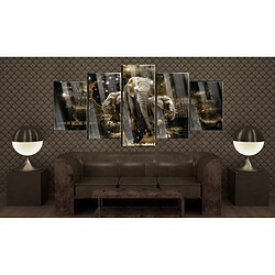 Paris Prix Tableau sur Verre Acrylique Brown Elephants 100 x 200 cm