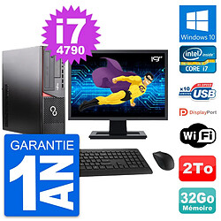 PC Fujitsu E920 DT Ecran 19" Intel i7-4790 RAM 32Go Disque 2To Windows 10 Wifi - Occasion