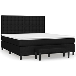 vidaXL Sommier à lattes de lit avec matelas Noir 160x200 cm Tissu