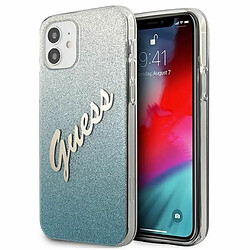 Guess Maroquinerie Guess GUHCP12SPCUGLSBL Coque de Protection pour iPhone 12 Mini 5,4`` Bleu à Paillettes 