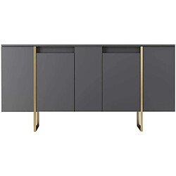 Acheter Hanah Home Buffet en aggloméré pieds en métal Luxe anthracite et doré.