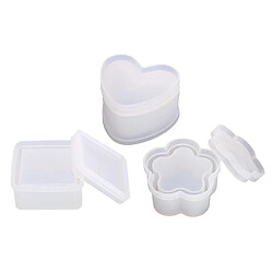 3x Clair UV Résine Moulage Moules Boîte Carré Bijoux Stockage Bibelot Boîte Moule moule en silicone de support de boîte de rangement de bijoux