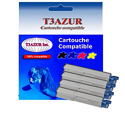 T3Azur 4 Toners Laser compatibles OKI C3300 C3300 C3400 C3450N C3600N