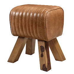 Rendez Vous Deco Tabouret Morena en cuir marron 