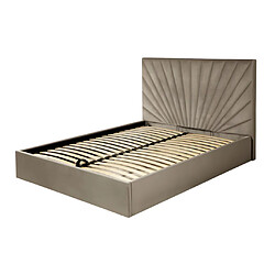 Acheter Lit coffre 140 x 190 cm - Velours - Taupe + Matelas - RILIODA de Pascal Morabito