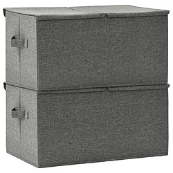 Acheter Maison Chic Lot de 2 Boîtes de rangement,Boîtes de stockage Tissu 50x30x25 cm Anthracite -MN332279