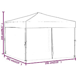 vidaXL Tente de réception pliable avec parois Rouge 3x3 m pas cher