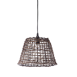 Lussiol Luminaire Delhi, suspension rotin, 60 W, marron, ø29 x H25 cm